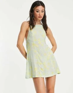 Free People In Control Mini Dress In Mint Green For Women