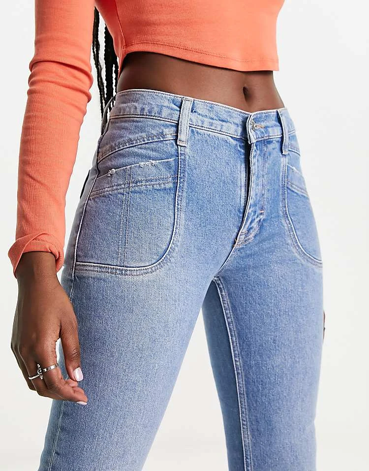 Free People Low Rise Slim Boot Cut Jean In Light Blue For Women Too Cool Blue - Image 3