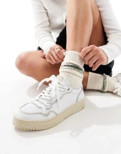 Free People Classic Stacked Trainers In White For Women White/natural