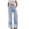 Free People Slouchy Low Rise Jeans In Washed Blue For Women To The Wire