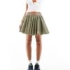 Free People Poplin Swingy Mini Skirt In Khaki For Women Ive League