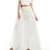 Free People Embroidered Panel Maxi Skirt In Ecru For Women Ecru Combo