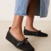Free People Lace Mesh Ballet Pumps In Black For Women Black Pattern Mesh