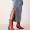 Free People Pitchfork Heeled Western Boots In Red For Women