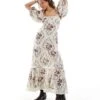 Free People Broderie Maxi Dress In White For Women Light Combo