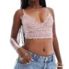 Free People Lace Bralet In Pale Mauve For Women
