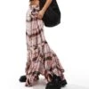 Free People Grunge Plaid Maxi Skirt In Pink Multi For Women Soft Combo - Siren P