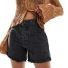 Free People Palmer Classic Denim Shorts In Washed Black For Women