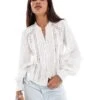 Free People Button Through Broderie Lace Blouse In White For Women Optic White