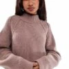 Free People High Neck Oversized Soft Jumper In Antler Brown For Women