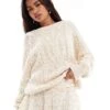 Free People Cable Knit Oversized Jumper In Ivory For Women