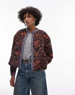 Free People Paisley Print Oversized Sweater Jacket In Multi For Women Bleached Combo