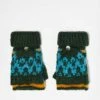 Free People Fluffy Fairisle Pop-top Mittens In Green For Women