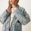 Free People Paisley Patchwork Quilted Jacket In Blue For Women Husky Combo