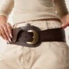 Free People Jericho Side Buckle Belt In Dark Brown For Women Dark Roast