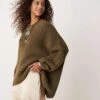 Free People Maisie Chunky Two Tone Jumper In Olive For Women Olive Fudge