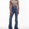 Free People Jayde High Waist Skinny Denim Flares In Sunburst Blue For Women