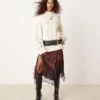 Free People Heart Cable Knit Oversized Jumper In Ivory For Women