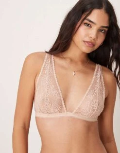 Free People Reya Lace Bralet In Pale Pink For Women Sweet Nothings