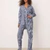 Free People Textured Pyjama Trouser Co-ord In Navy For Women Navy Combo