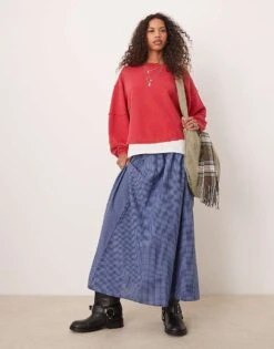 Free People Dropped Shoulder Relaxed Sweatshirt In Washed Red For Women Strawberry