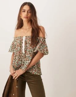 Free People Astra Ditsy Floral Blouse In Multi For Women Daisy Combo