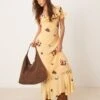 Free People Floral Embroidered Puff Sleeve Maxi Dress In Yellow For Women Golden Sands