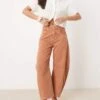 Free People Good Luck Mid Rise Barrel Leg Jean In Ginger For Women Ginger Root