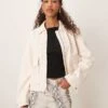 Free People Blair Faux Suede Jacket In Sea Salt For Women