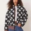 Free People Chloe Floral Print Padded Jacket In Night Blooms For Women
