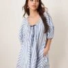 Free People Striped Oversized Romper In Oxford Blue For Women Oxford Combo
