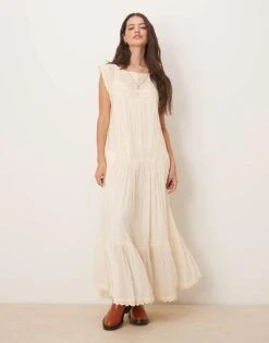 Free People Meadows Edge Boho Maxi Dress In White For Women Tea
