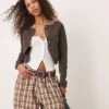 Free People Sydney Shrunken Cardigan In Chocolate For Women Chocolate Torte