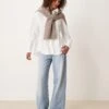 Free People Tuxedo Oversized Shirt In White For Women