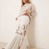 Free People Paradiso Embroidered Boho Maxi Skirt In Snow White For Women