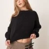 Free People Easy Street Cropped Pullover In Black For Women