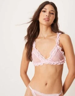 Free People Heart To Heart Ruffle Bralette In Pink For Women