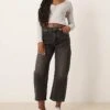 Free People Deep Trance Dropped Waist Boyfriend Jeans In Washed Black For Women