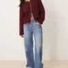 Free People Palmer Cuffed Jeans In Mid Wash Blue For Women Blue Combo