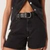 Free People Gallo Classic Leather Hip Belt In Black For Women