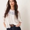 Free People Dylan Smocked Tunic In Ivory For Women Ivory Combo