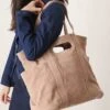 Free People Caravan Suede Tote In Sand For Women