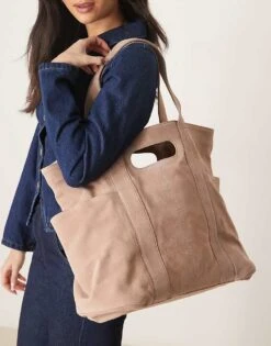 Free People Caravan Suede Tote In Sand For Women