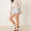 Free People Striped Pull-on Shorts In Blue Multi For Women Sky Blue Combo
