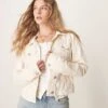 Free People Rumors Denim Jacket In Ecru For Women Ecru 011