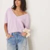 Free People Nina V-neck Oversized T-shirt In Lavender For Women